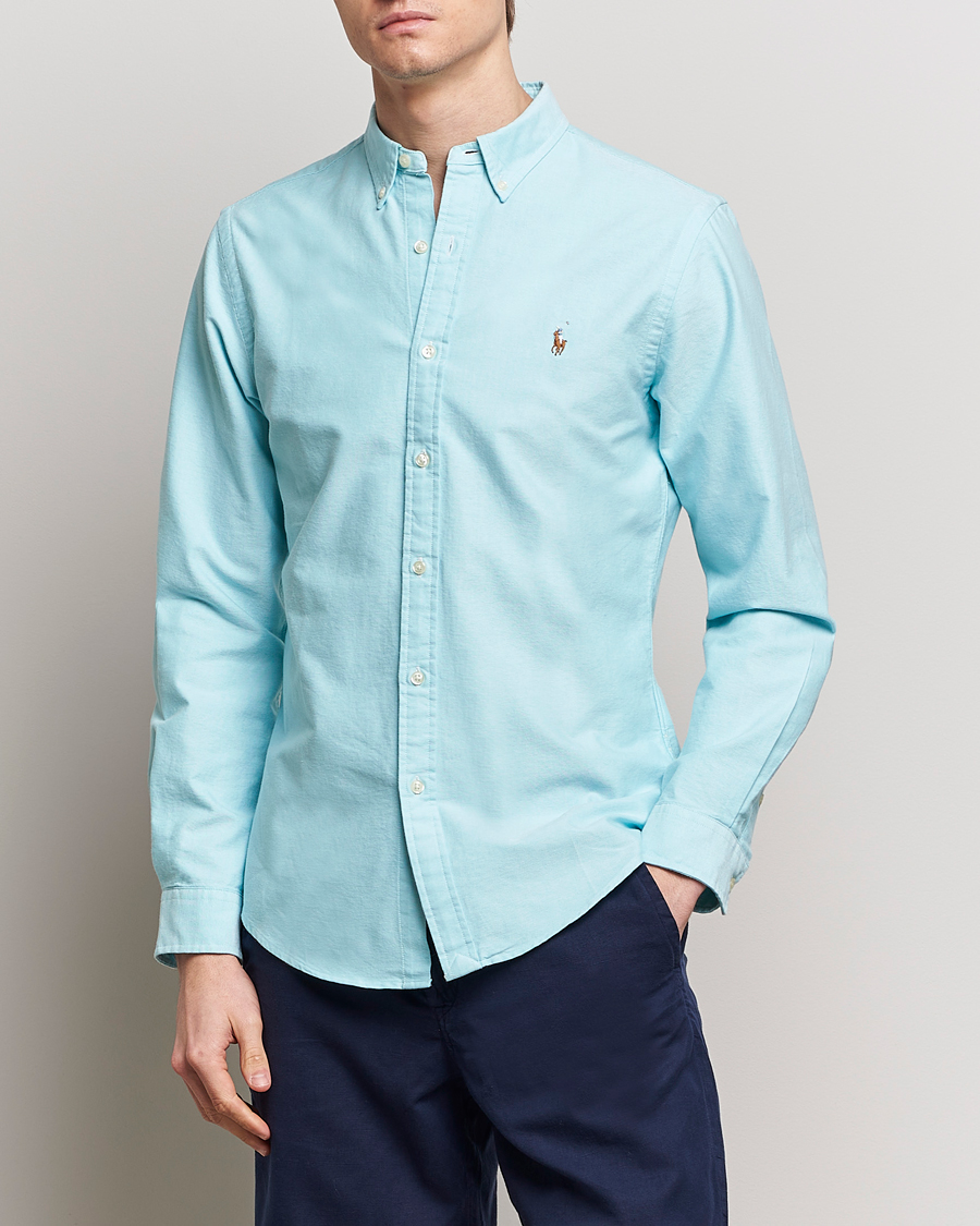 Uomini | Camicie | Polo Ralph Lauren | Slim Fit Oxford Button Down Shirt Aegean Blue