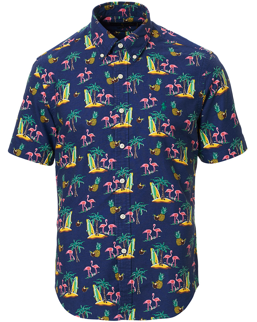 Uomini | Camicie | Polo Ralph Lauren | Slim Fit Printed Short Sleeve Shirt Coconut Flamingo