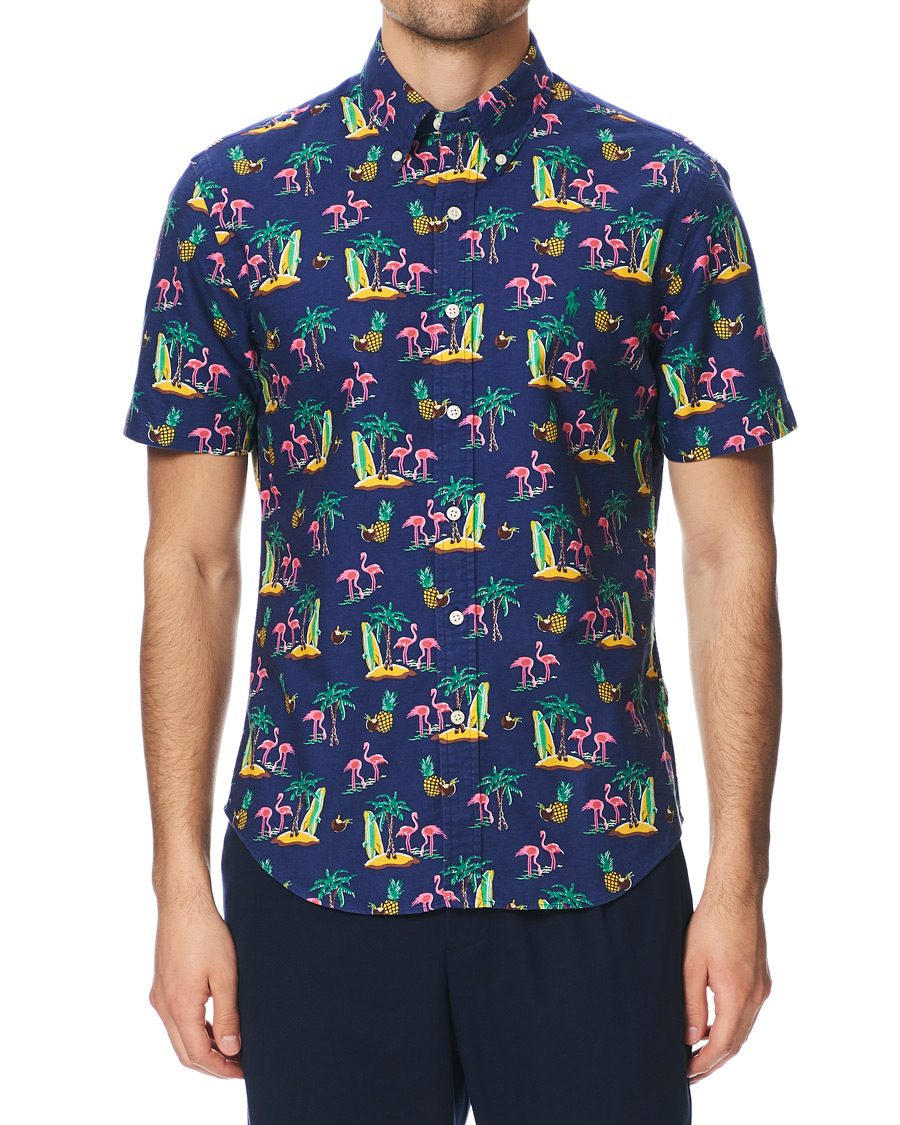 Uomini | Camicie | Polo Ralph Lauren | Slim Fit Printed Short Sleeve Shirt Coconut Flamingo