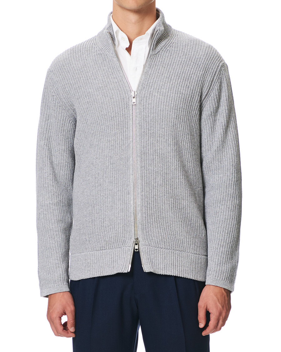 Uomini | Maglieria | NN07 | Piet Full Zip Medium Grey