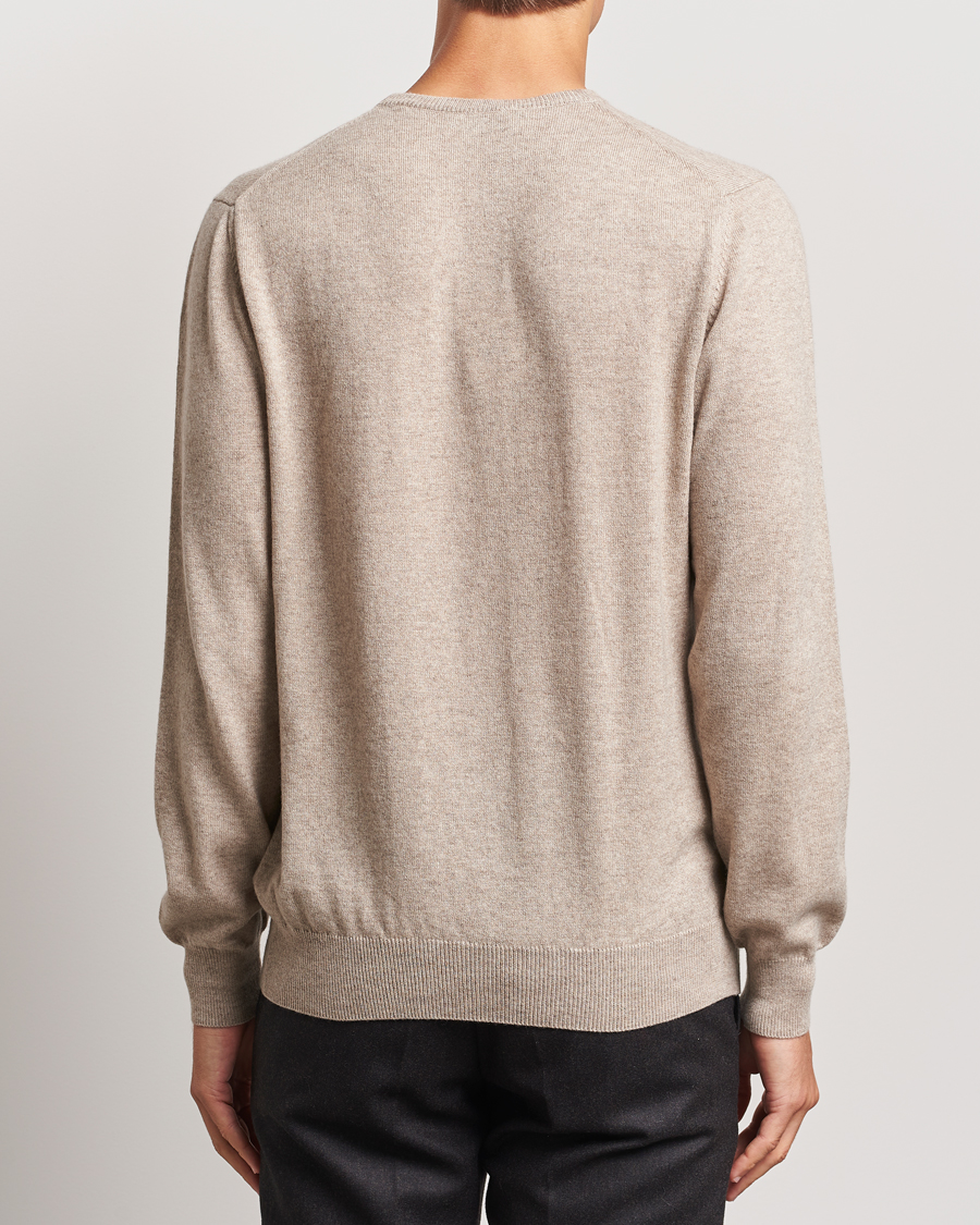 Uomini | Maglieria | Piacenza Cashmere | Cashmere Crew Neck Sweater Beige