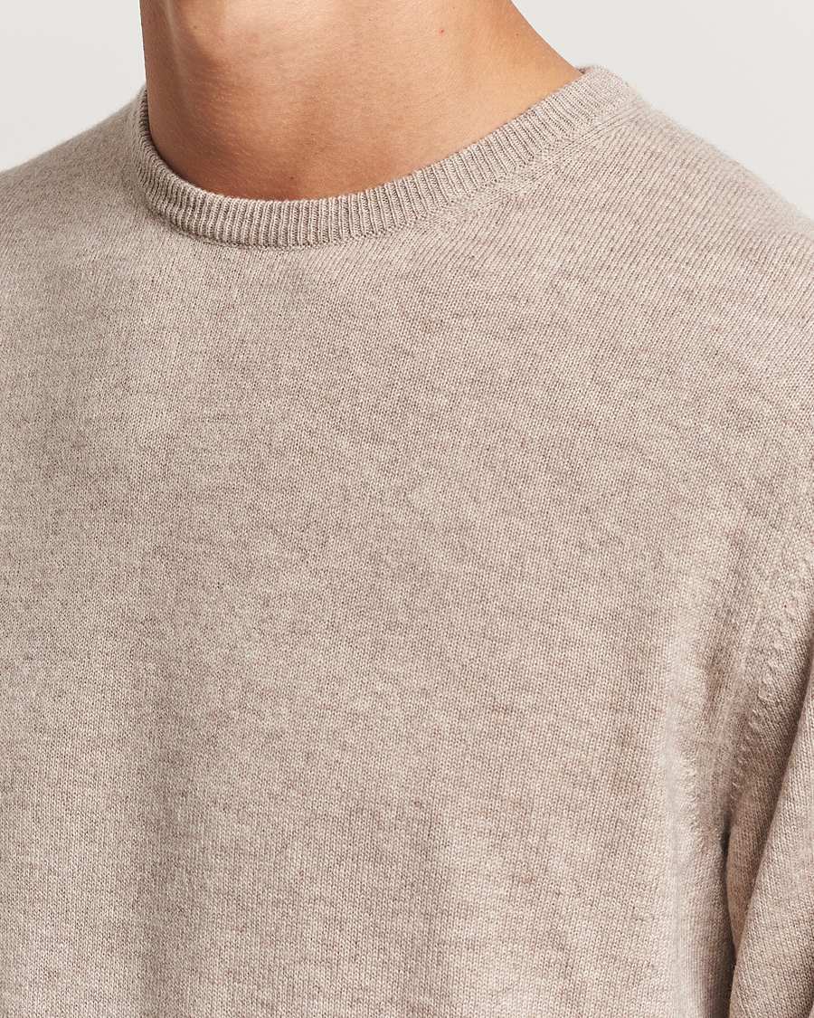 Uomini | Maglieria | Piacenza Cashmere | Cashmere Crew Neck Sweater Beige