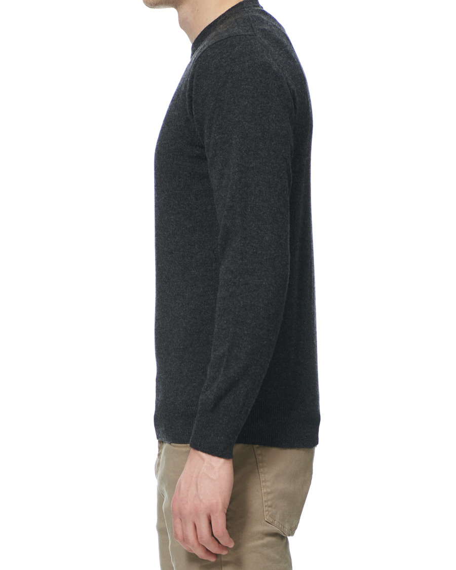 Uomini | Maglieria | Piacenza Cashmere | Cashmere Crew Neck Sweater Charcoal