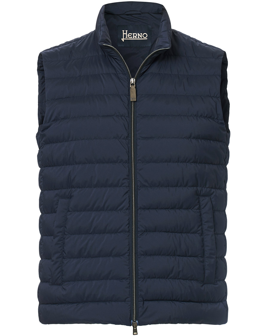 Uomini | Giacche | Herno | Nuage Matt Nylon Vest Deep Blue