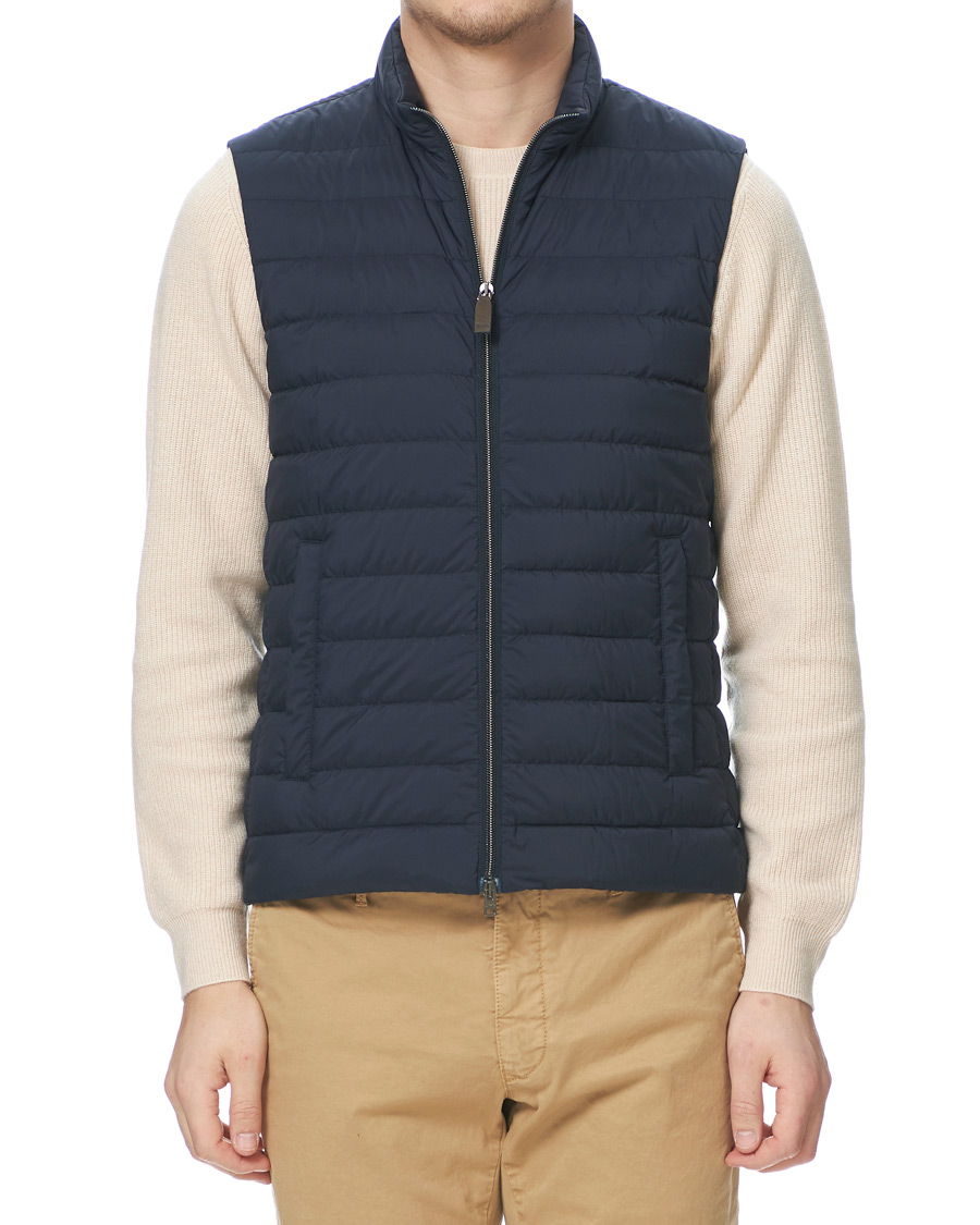 Uomini | Giacche | Herno | Nuage Matt Nylon Vest Deep Blue