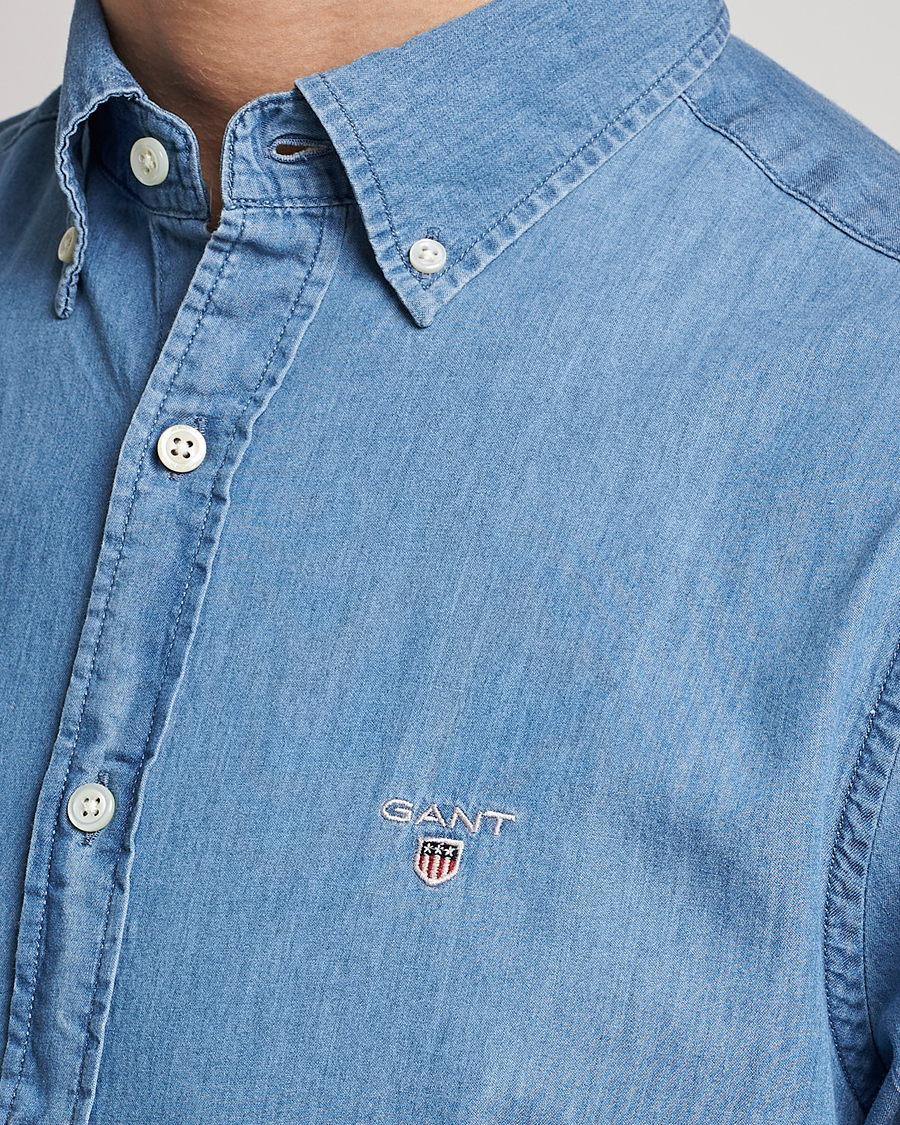 Uomini | Camicie | Gant | Slim Fit Indigo Shirt Semi Light Blue
