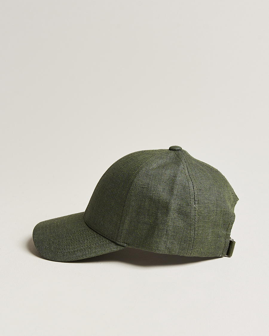 Uomini | Cappelli & Berretti | Varsity Headwear | Linen Baseball Cap French Olive