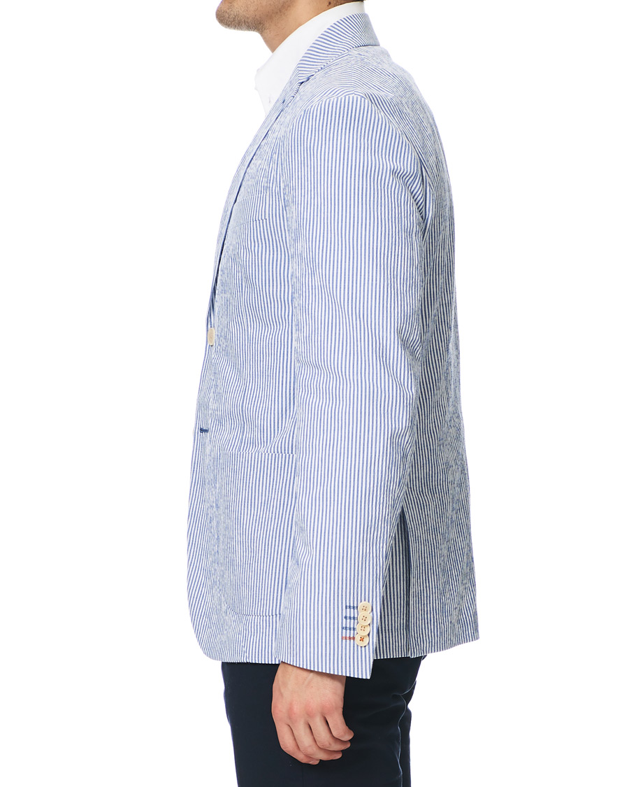 Uomini | Blazers | Morris | Resort Striped Seersucker Balzer Blue/White