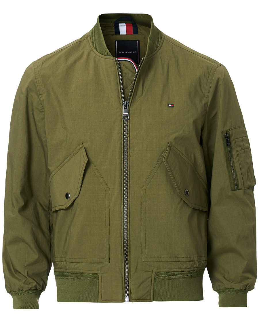 Uomini | Giacche | Tommy Hilfiger | Lightweight Cotton Bomber Jacket Moss Green