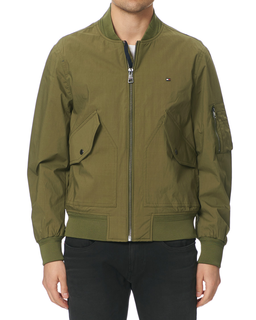 Uomini | Giacche | Tommy Hilfiger | Lightweight Cotton Bomber Jacket Moss Green