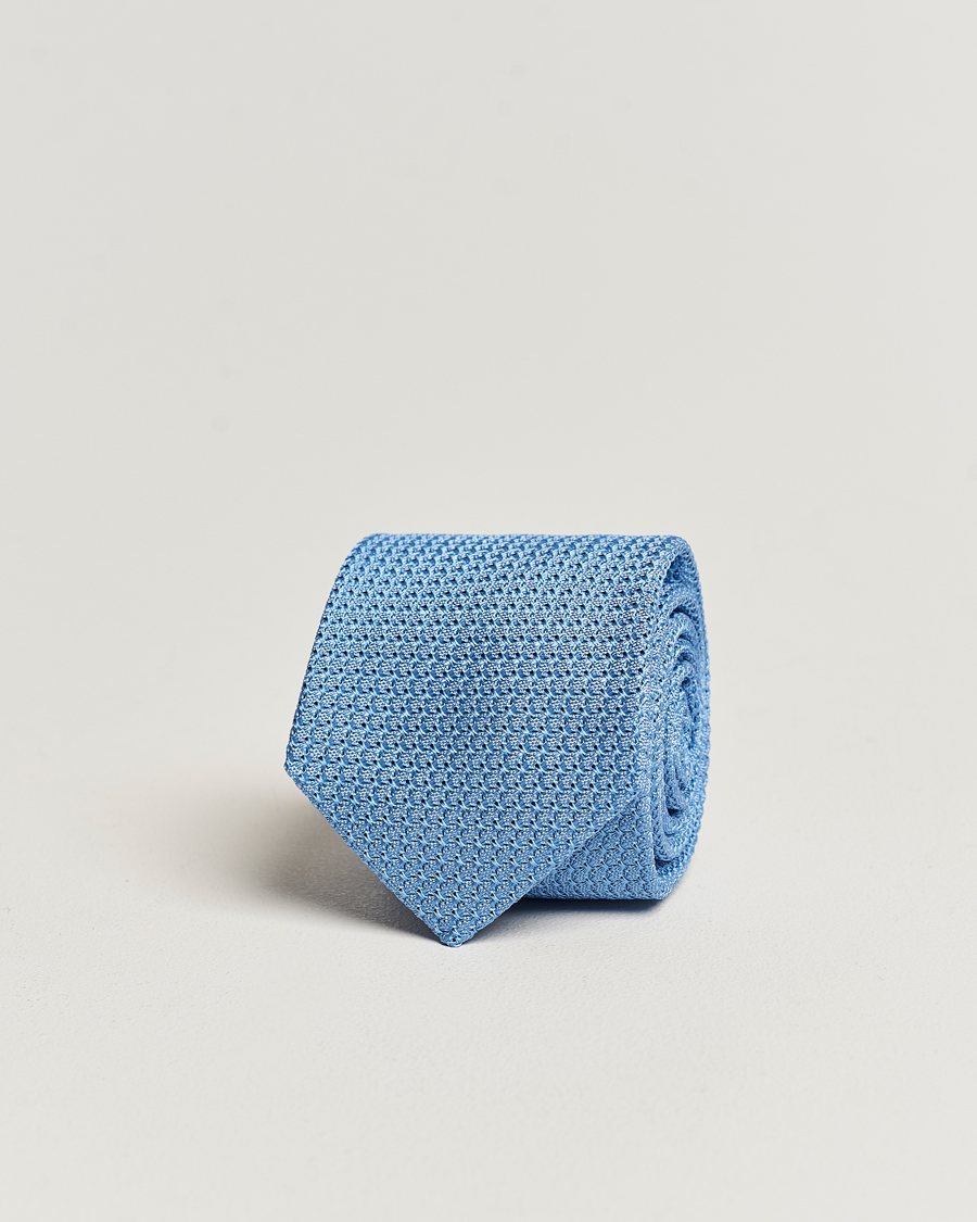 Uomini | Cravatte | Amanda Christensen | Silk Grenadine 8 cm Tie Sky Blue