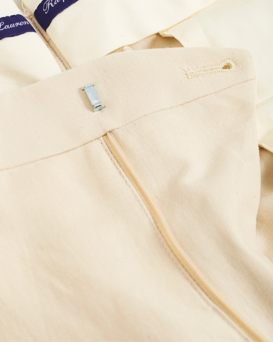Uomini | Pantaloni | Ralph Lauren Purple Label | Side-Adjuster Linen/Silk Trousers Beige