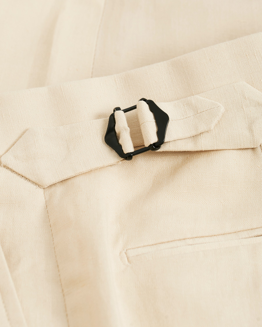 Uomini | Pantaloni | Ralph Lauren Purple Label | Side-Adjuster Linen/Silk Trousers Beige