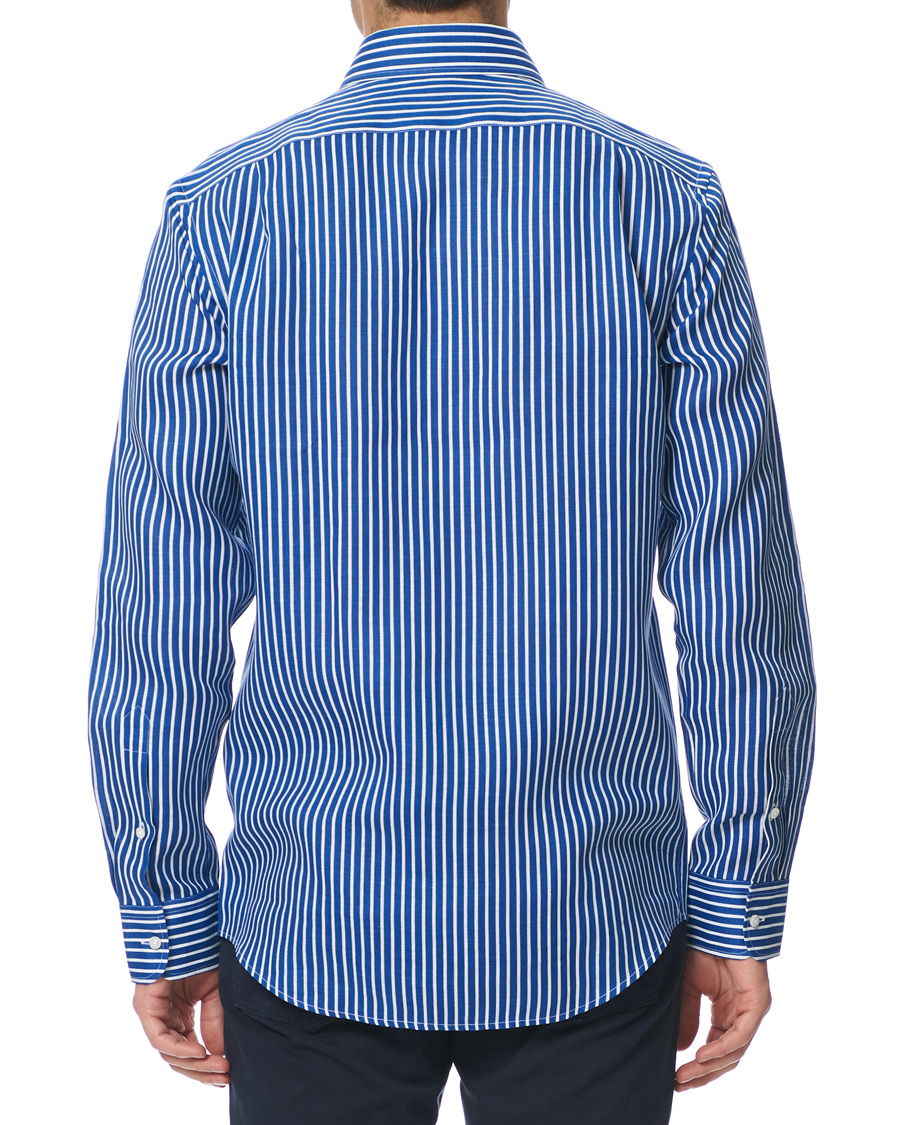 Uomini | Camicie | Ralph Lauren Purple Label | Bengal Stripe Linen Shirt Blue/White