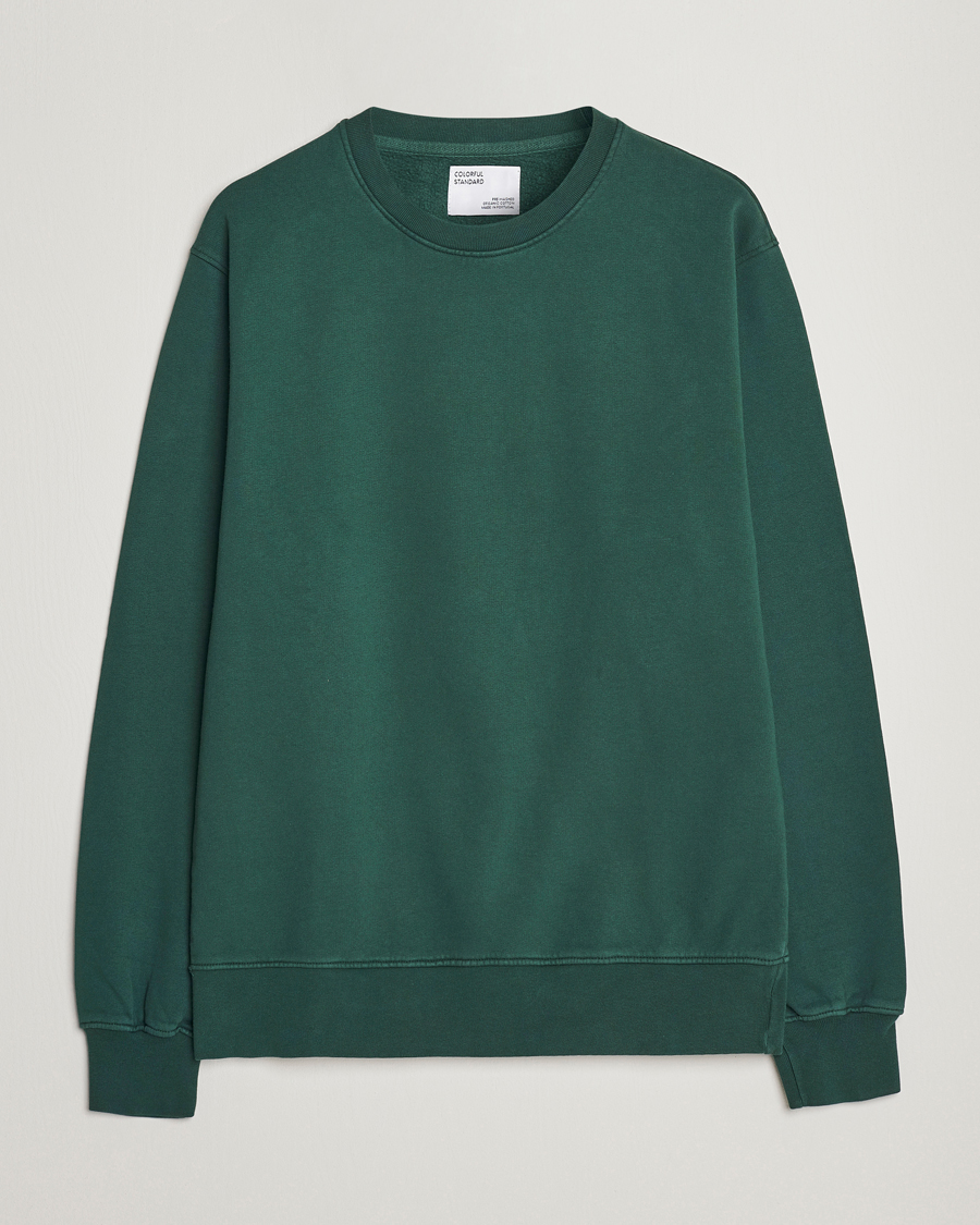 Uomini | Maglieria | Colorful Standard | Classic Organic Crew Neck Sweat Emerald Green