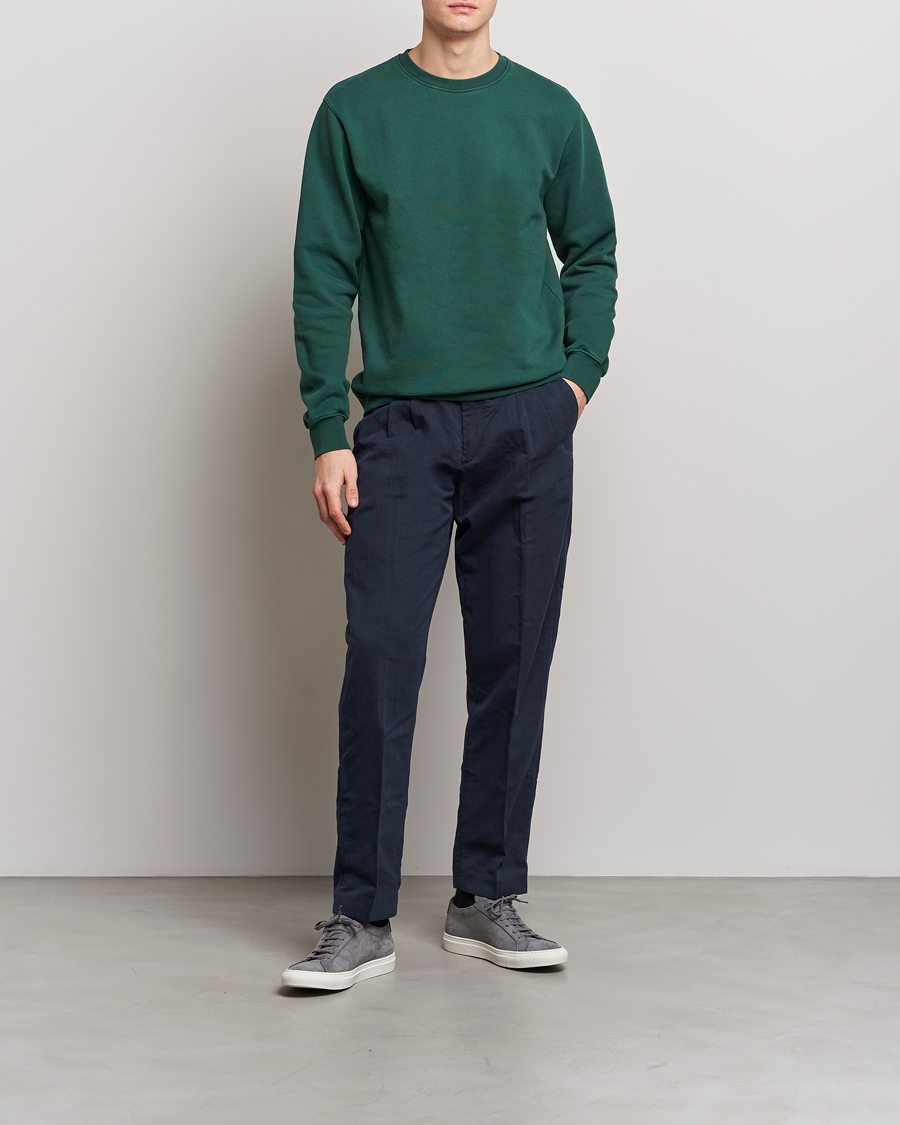 Uomini | Maglieria | Colorful Standard | Classic Organic Crew Neck Sweat Emerald Green