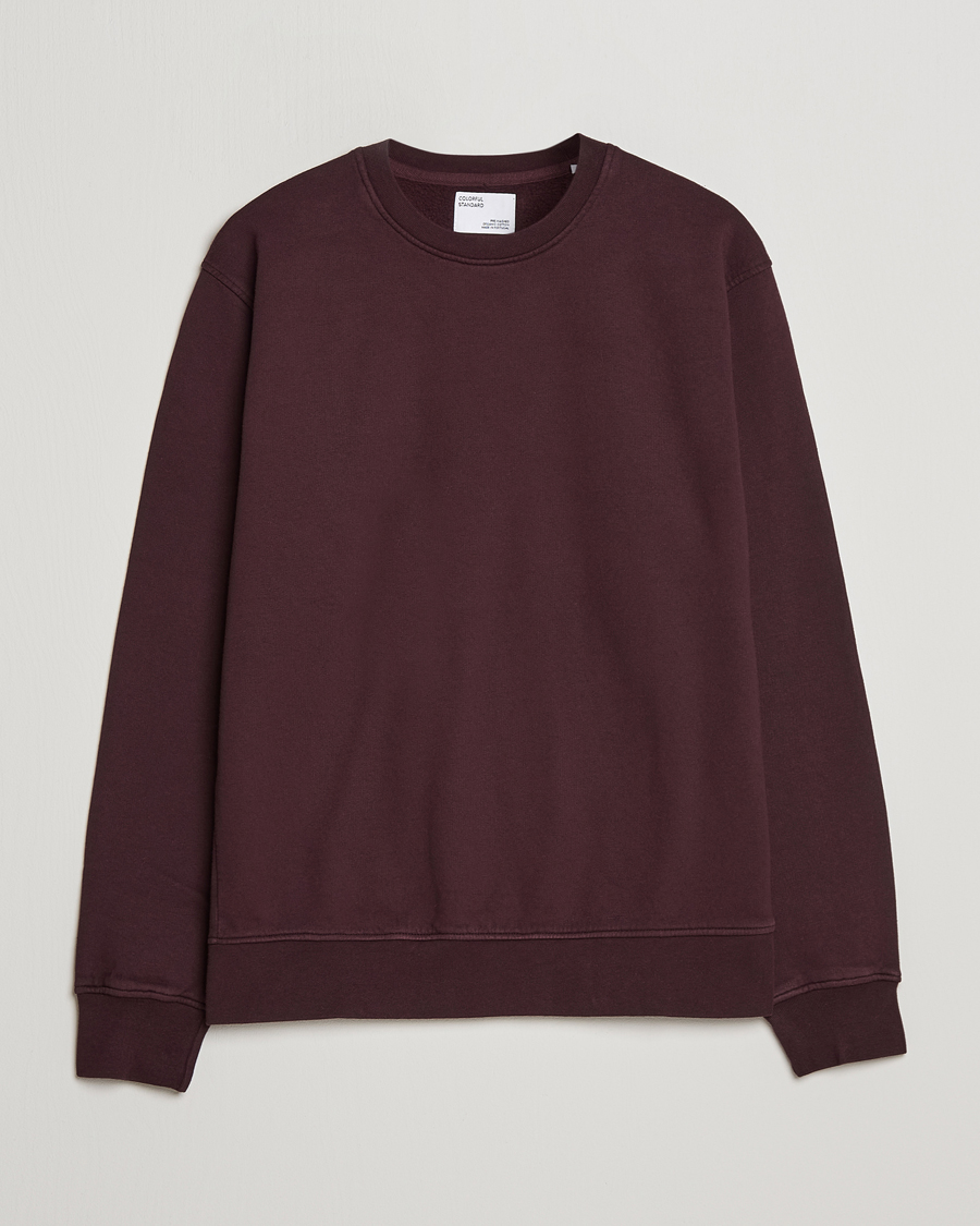 Uomini | Maglieria | Colorful Standard | Classic Organic Crew Neck Sweat Oxblood Red