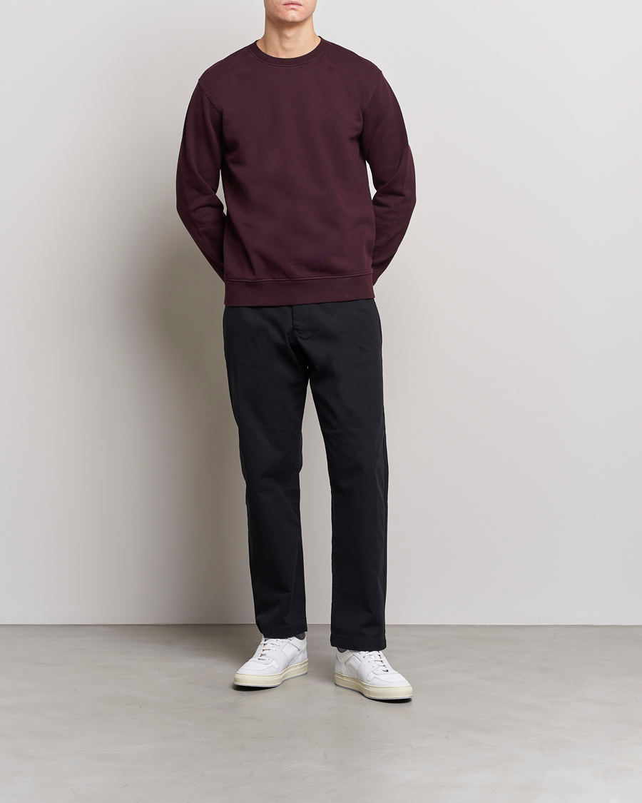 Uomini | Maglieria | Colorful Standard | Classic Organic Crew Neck Sweat Oxblood Red