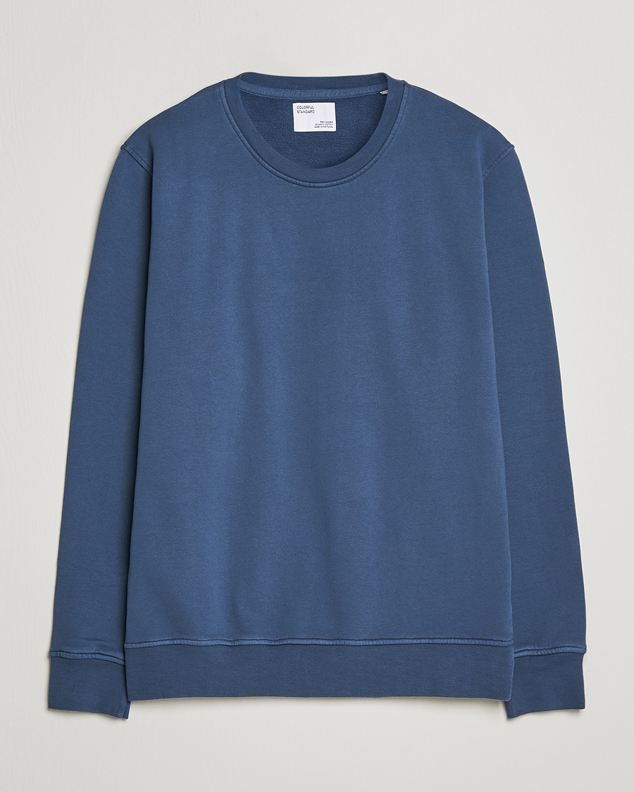 Uomini | Maglieria | Colorful Standard | Classic Organic Crew Neck Sweat Petrol Blue
