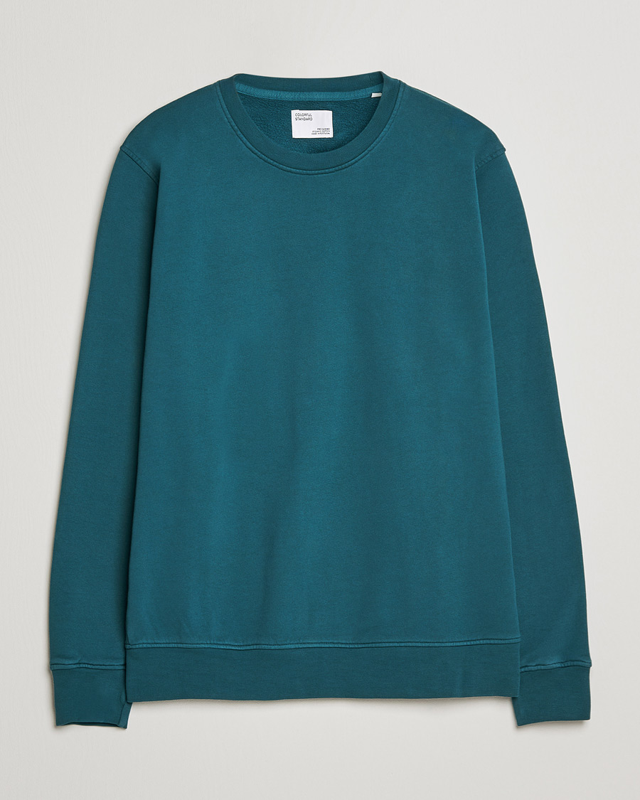 Uomini | Maglieria | Colorful Standard | Classic Organic Crew Neck Sweat Ocean Green
