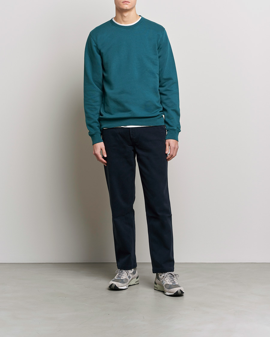 Uomini | Maglieria | Colorful Standard | Classic Organic Crew Neck Sweat Ocean Green