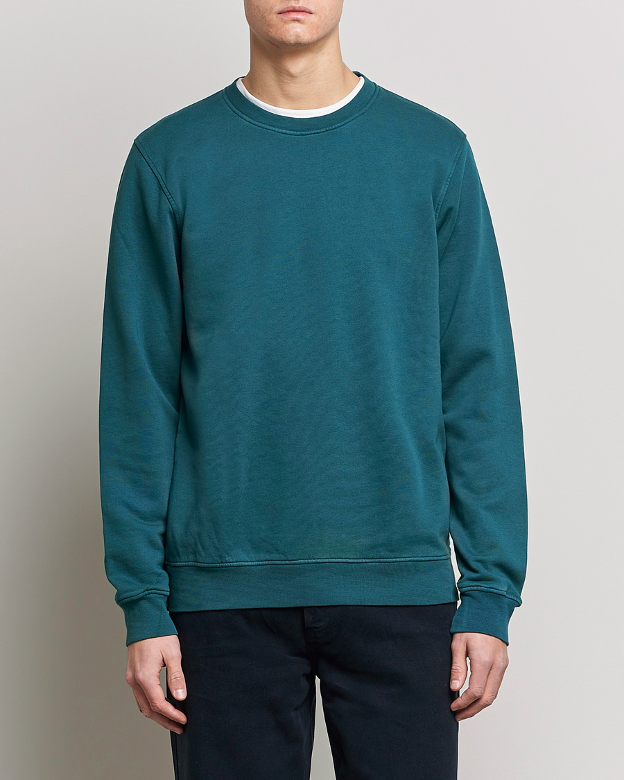 Uomini | Maglieria | Colorful Standard | Classic Organic Crew Neck Sweat Ocean Green