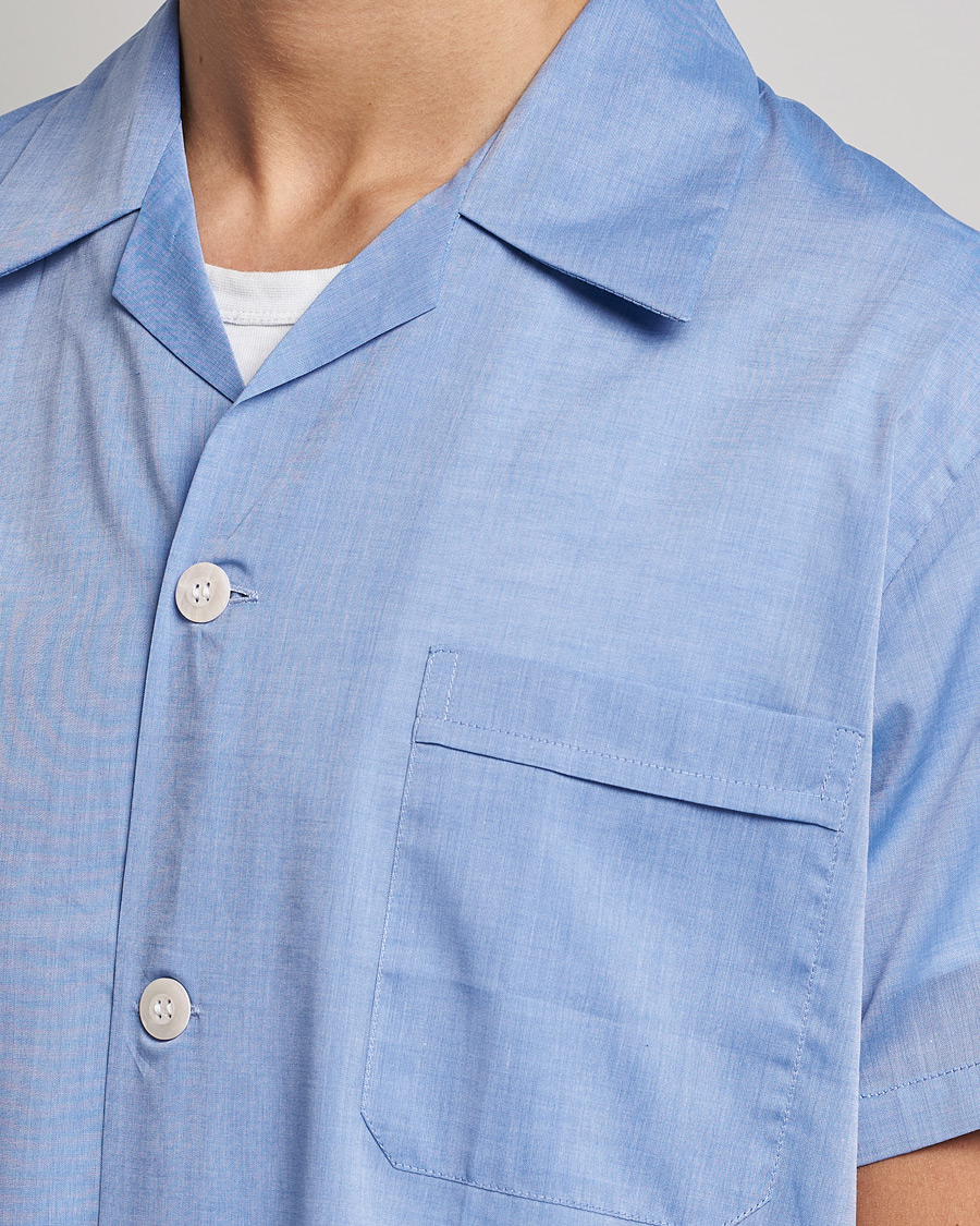 Uomini | Accappatoi & Pigiami | Derek Rose | Shortie Cotton Pyjama Set Blue