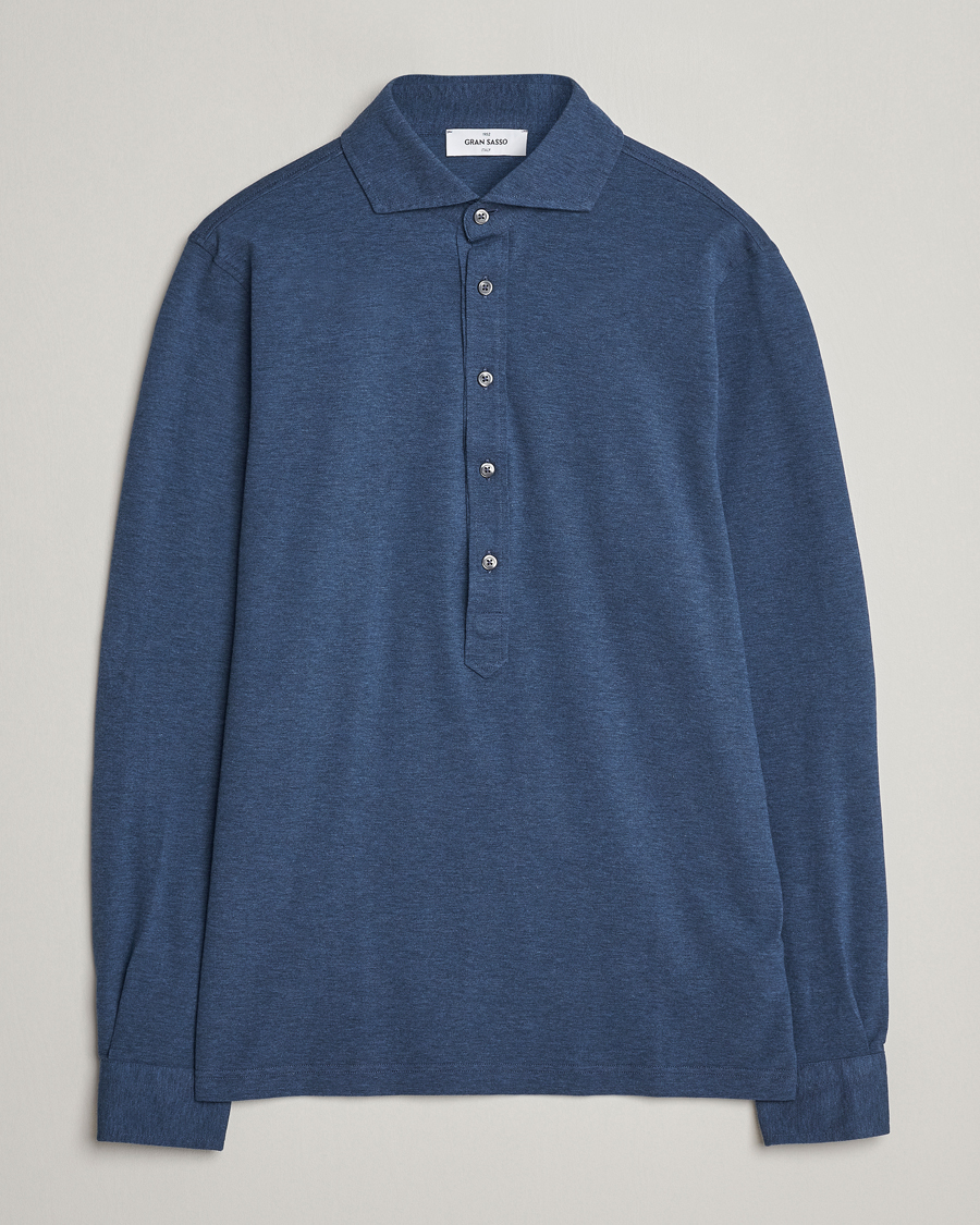 Uomini | Camicie | Gran Sasso | Popover Shirt Blue
