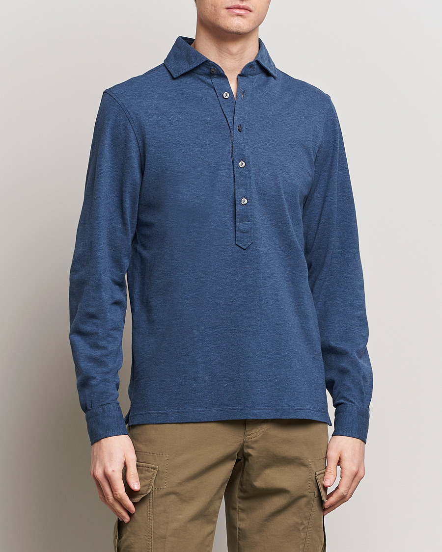 Uomini | Camicie | Gran Sasso | Popover Shirt Blue
