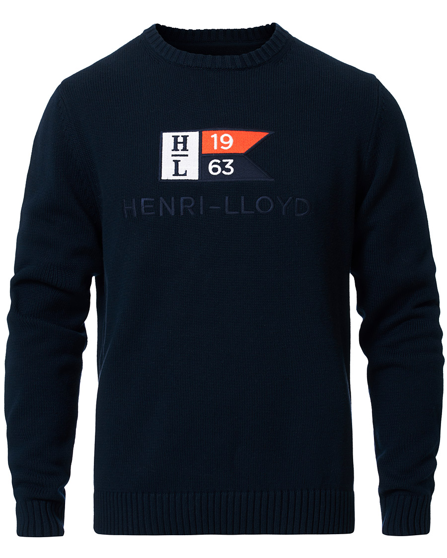 Uomini | Maglieria | Henri-Lloyd | Henri Lloyd Cross Flag Knitted Crew Neck Navy