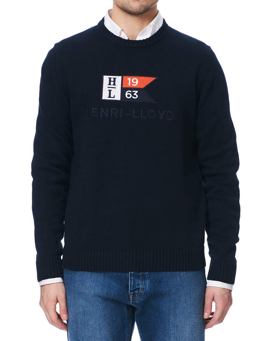 Uomini | Maglieria | Henri-Lloyd | Henri Lloyd Cross Flag Knitted Crew Neck Navy