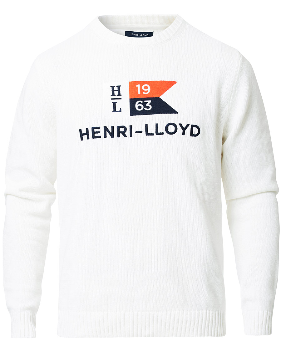 Uomini | Maglieria | Henri-Lloyd | Henri Lloyd Cross Flag Knitted Crew Neck Off White