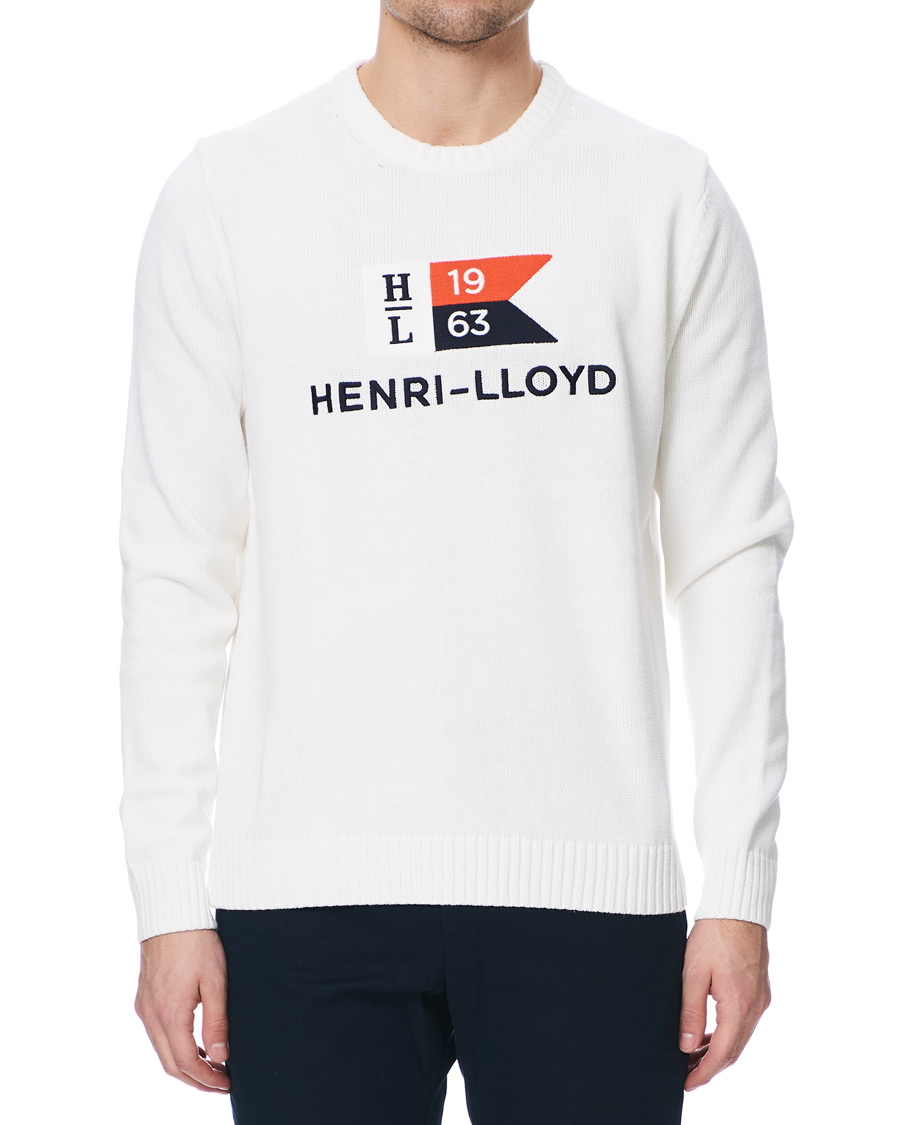Uomini | Maglieria | Henri-Lloyd | Henri Lloyd Cross Flag Knitted Crew Neck Off White