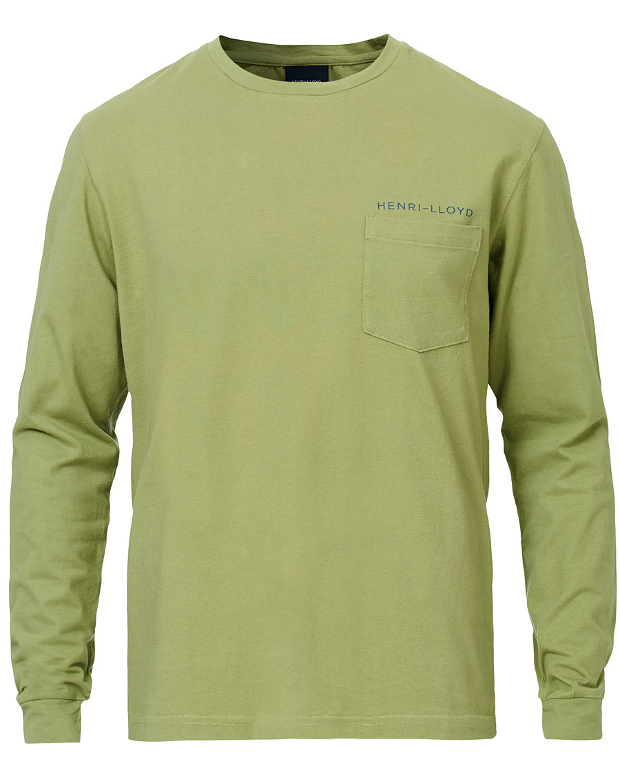 Uomini | T-shirt | Henri-Lloyd | Henri Lloyd RWR Backprint Long Sleeve Crew Neck Tee Light Green