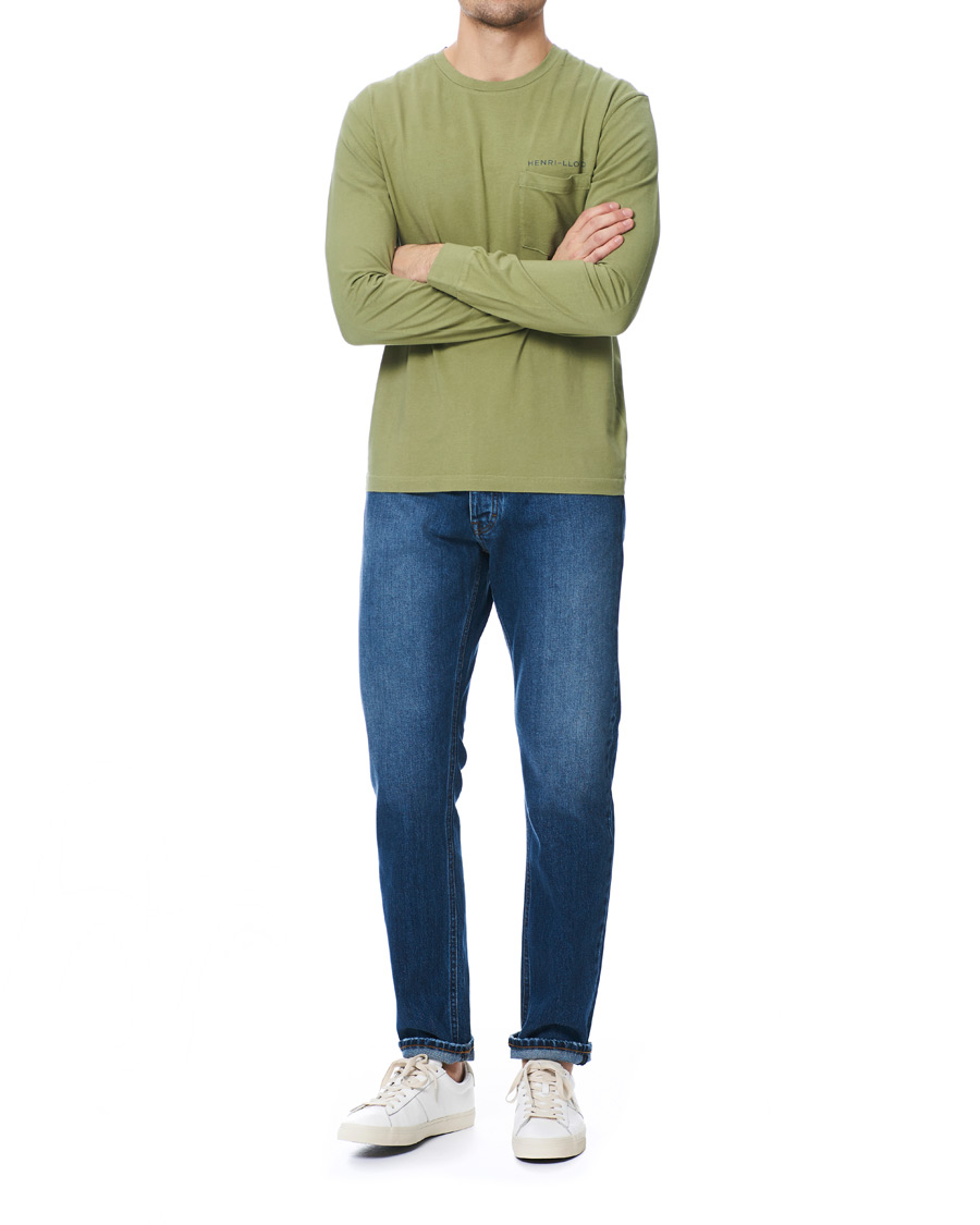 Uomini | T-shirt | Henri-Lloyd | Henri Lloyd RWR Backprint Long Sleeve Crew Neck Tee Light Green