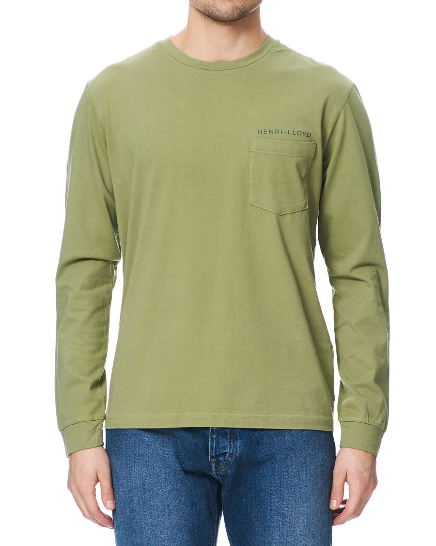 Uomini | T-shirt | Henri-Lloyd | Henri Lloyd RWR Backprint Long Sleeve Crew Neck Tee Light Green