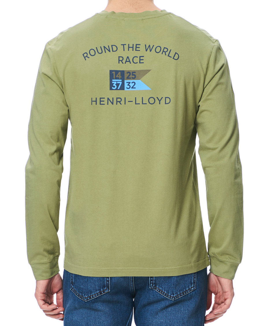 Uomini | T-shirt | Henri-Lloyd | Henri Lloyd RWR Backprint Long Sleeve Crew Neck Tee Light Green
