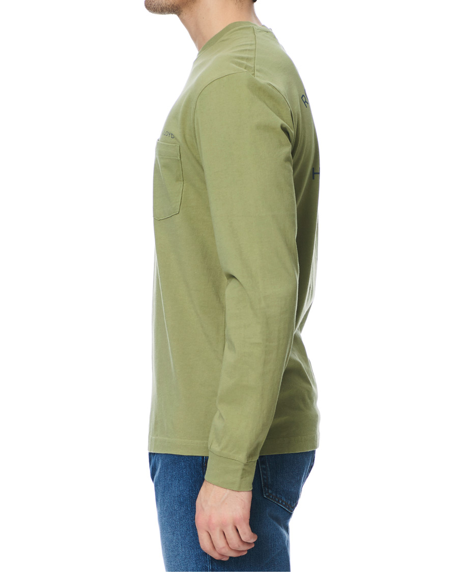 Uomini | T-shirt | Henri-Lloyd | Henri Lloyd RWR Backprint Long Sleeve Crew Neck Tee Light Green