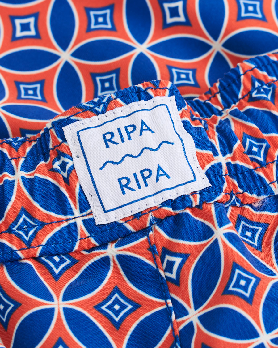 Uomini | Costumi da bagno | Ripa Ripa | Levante Printed Swimshorts Red/Blue