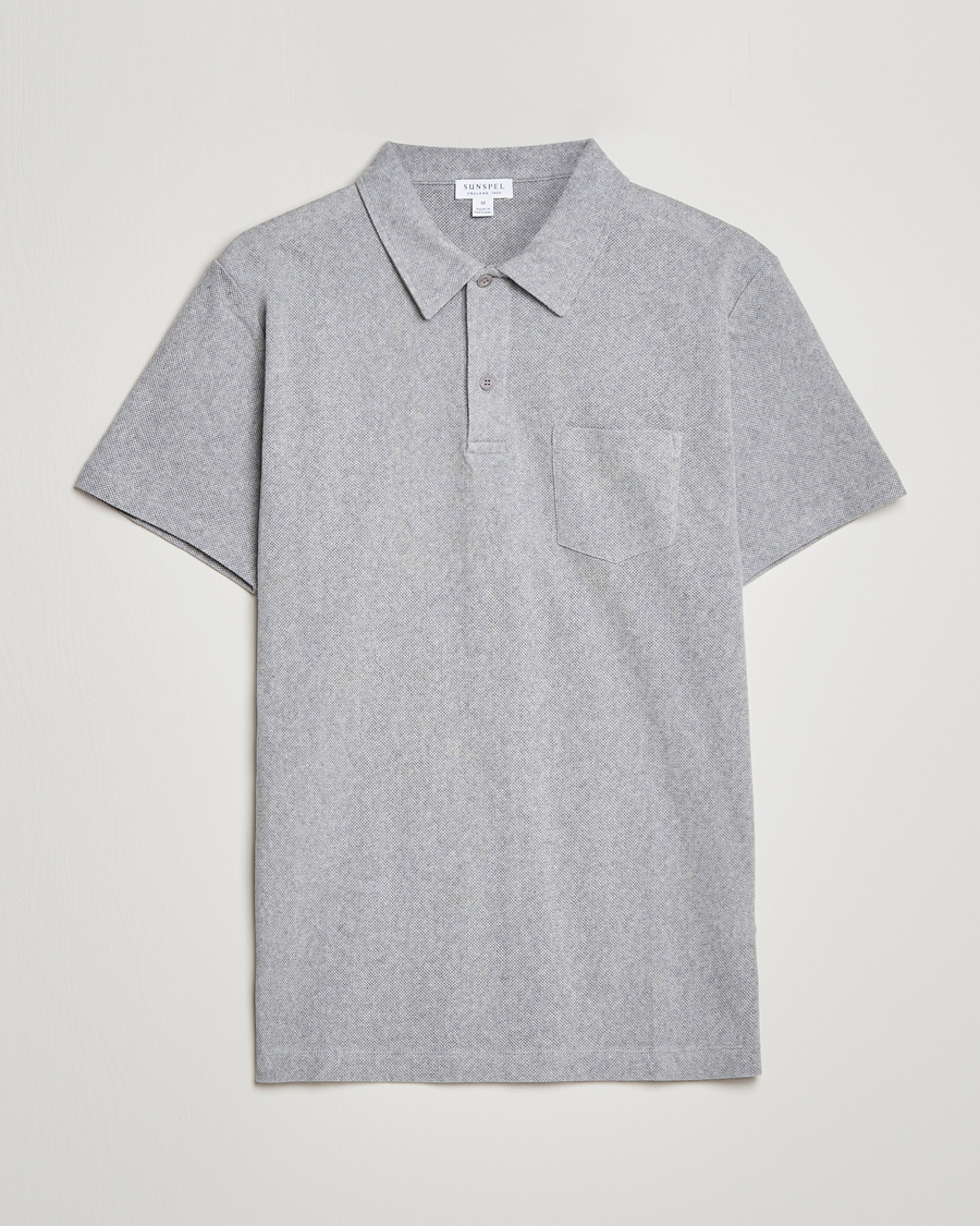 Uomini | Polo | Sunspel | Riviera Polo Shirt Grey Melange