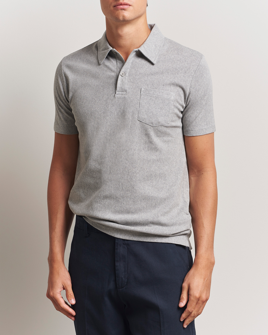 Uomini | Polo | Sunspel | Riviera Polo Shirt Grey Melange