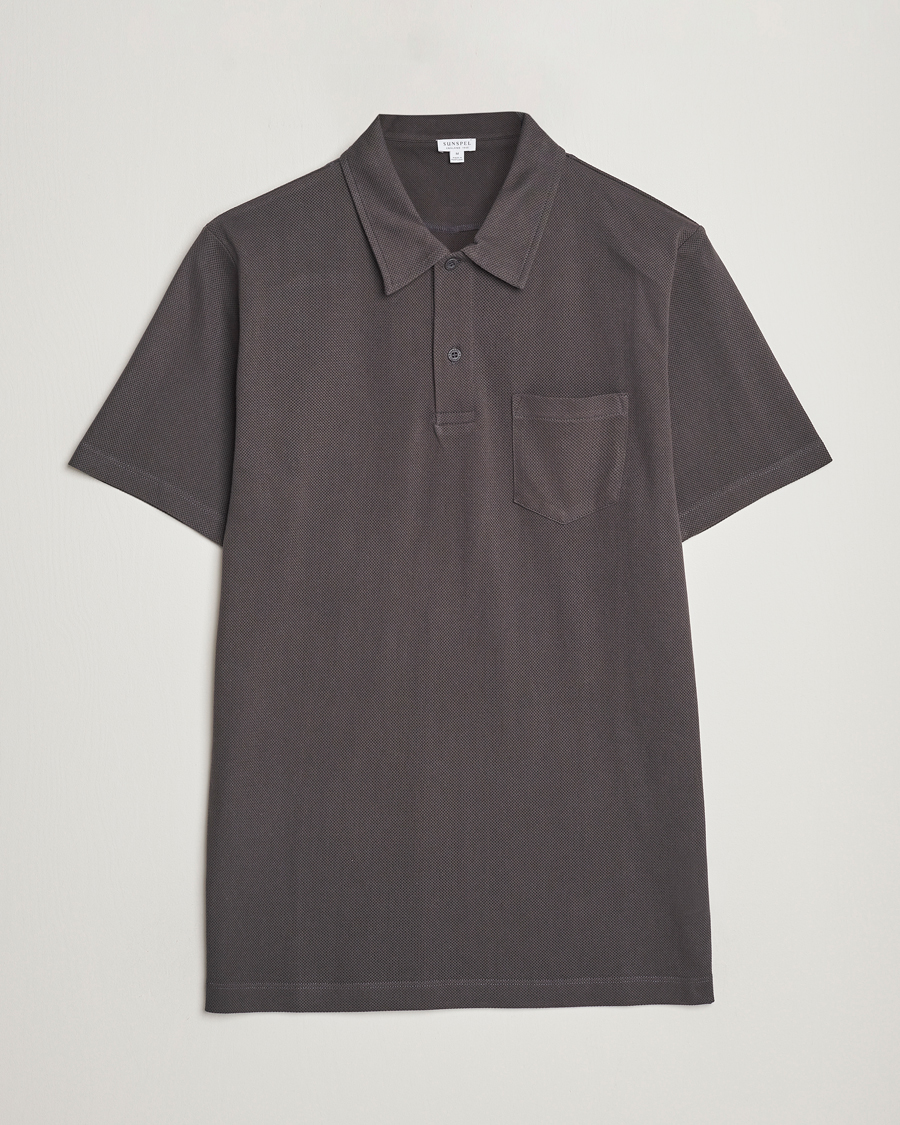 Uomini | Polo | Sunspel | Riviera Polo Shirt Charcoal