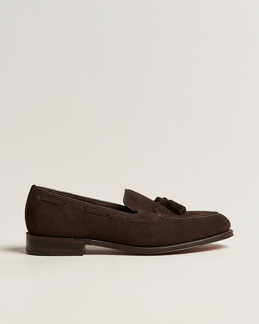 Uomini | Mocassini | Loake 1880 | Russell Tassel Loafer Chocolate Brown Suede