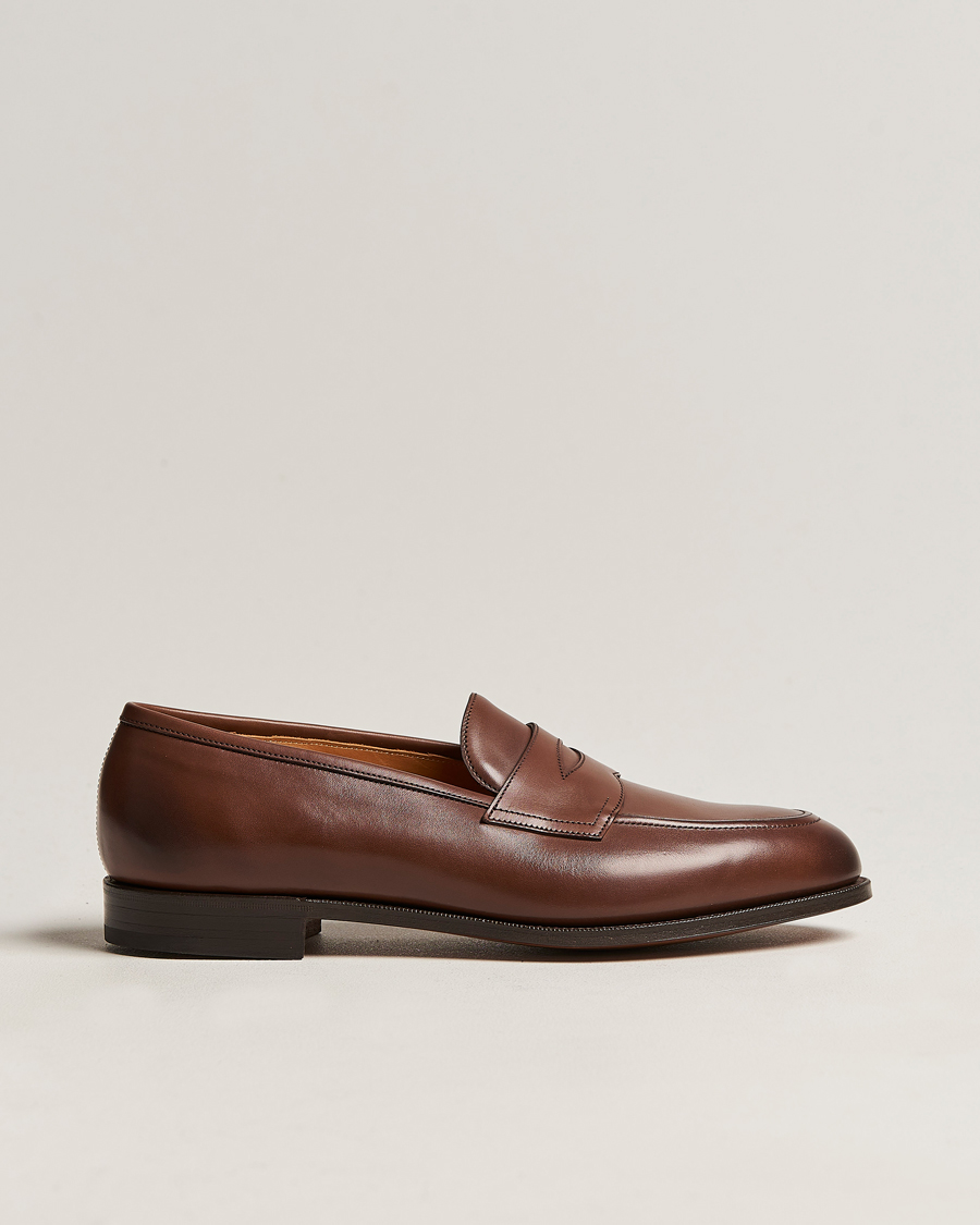 Uomini | Mocassini | Edward Green | Piccadilly Penny Loafer Dark Oak Antique