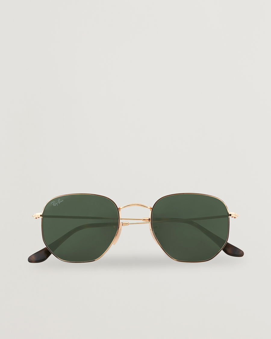 Uomini | Occhiali da sole | Ray-Ban | 0RB3548N Hexagonal Sunglasses Gold/Green