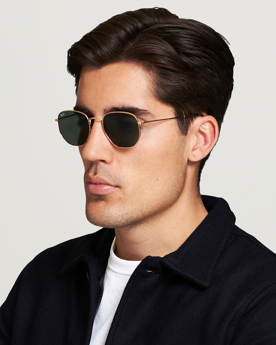 Uomini | Occhiali da sole | Ray-Ban | 0RB3548N Hexagonal Sunglasses Gold/Green