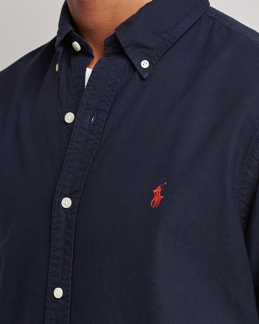 Uomini | Camicie | Polo Ralph Lauren | Custom Fit Garment Dyed Oxford Shirt Navy