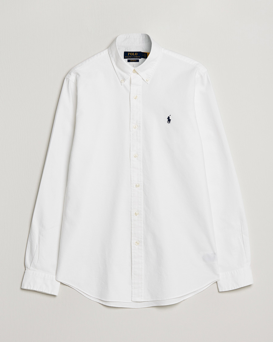 Uomini | Camicie | Polo Ralph Lauren | Custom Fit Garment Dyed Oxford Shirt White