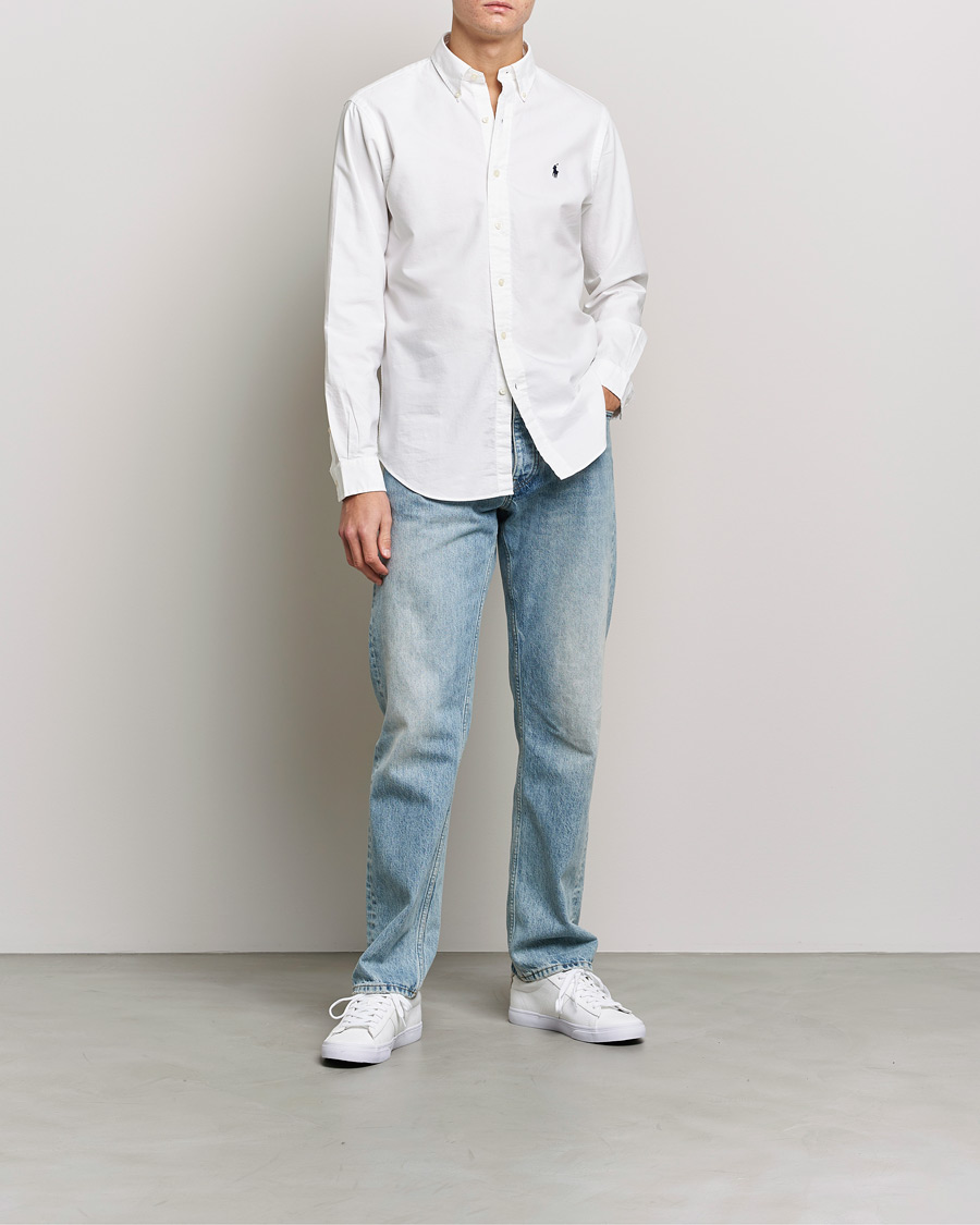 Uomini | Camicie | Polo Ralph Lauren | Custom Fit Garment Dyed Oxford Shirt White