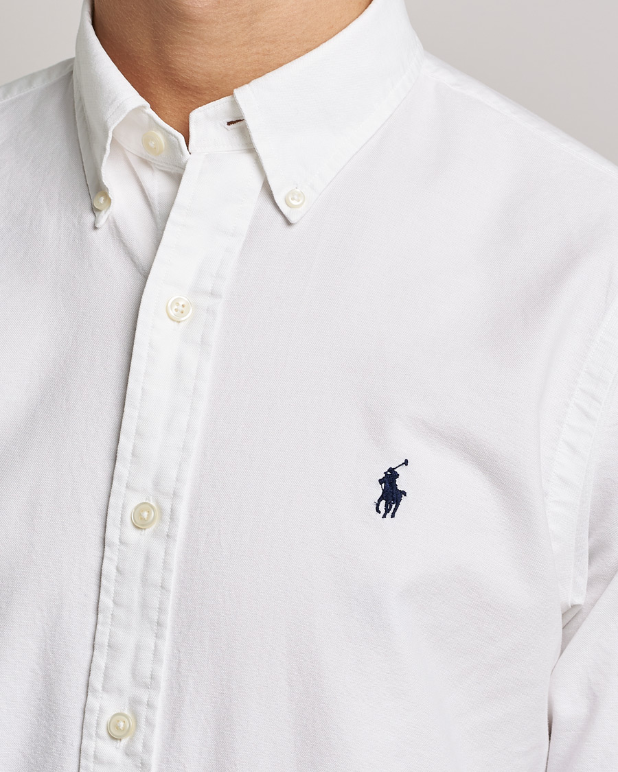 Uomini | Camicie | Polo Ralph Lauren | Custom Fit Garment Dyed Oxford Shirt White
